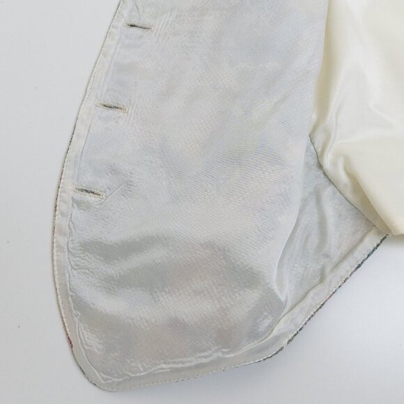 Vintage Floral Boho Embroidered Tapestry Vest Button Up White Small - Picture 11 of 13